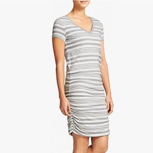 Athleta Topanga stripe v neck shirt dress